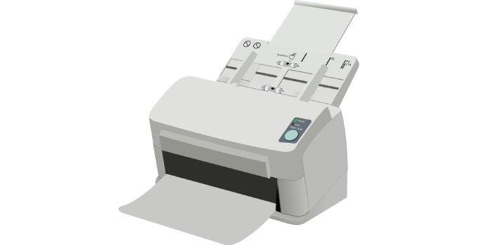 stampante bianca in primo piano