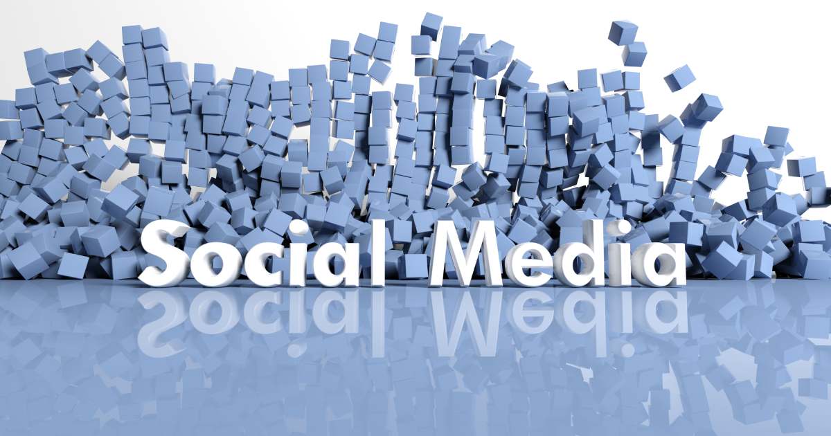 scritta social media in 3 D